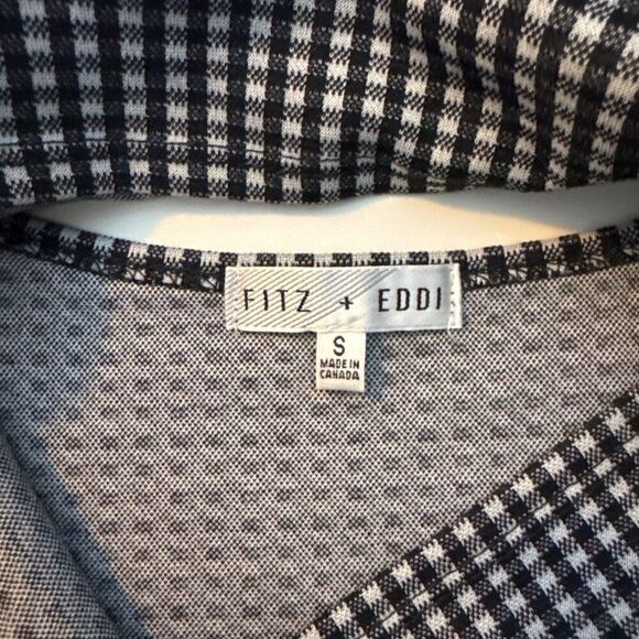 Fitz + Eddi Womens Black & White Gingham Crop Top Size S Polyester & Spandex - Picture 4 of 4